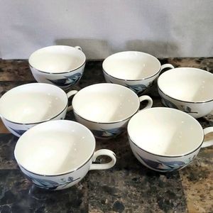 7 Vintage Homer Laughlin Rhythm Lotus Tea Cups